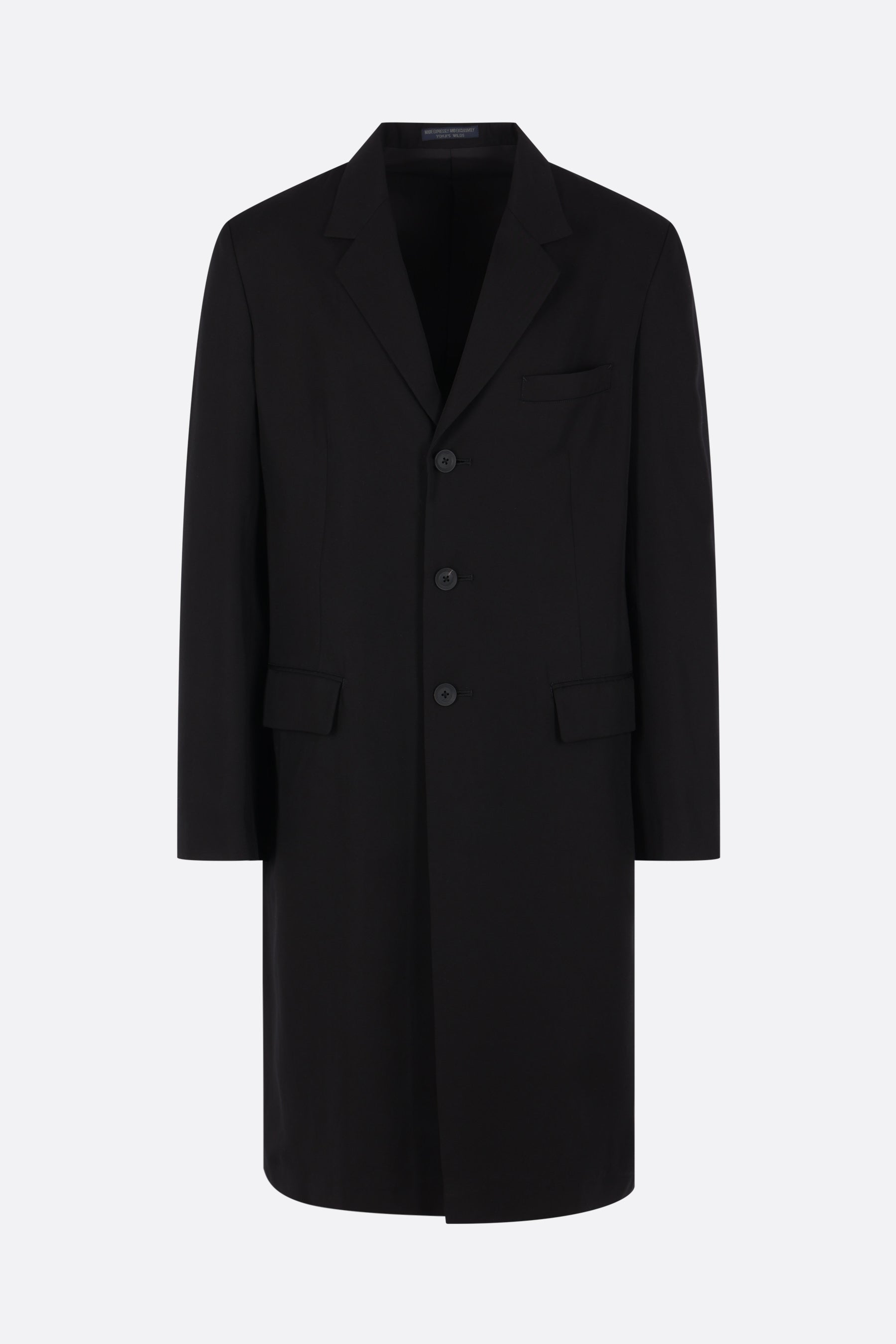 single-breasted coat in gabardine