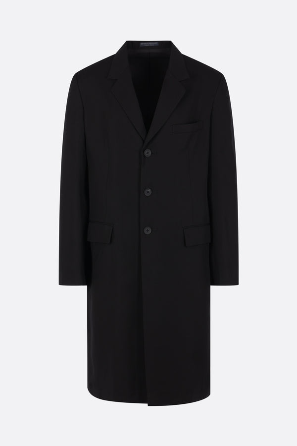 single-breasted coat in gabardine