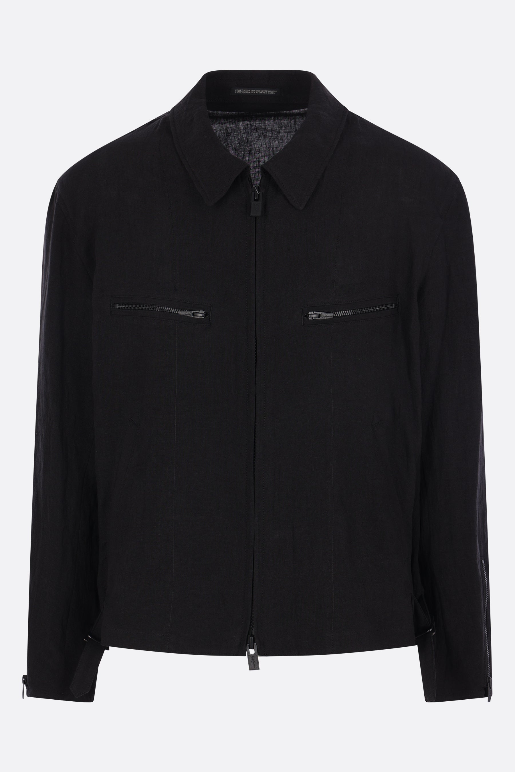 giubbotto full-zip in lino