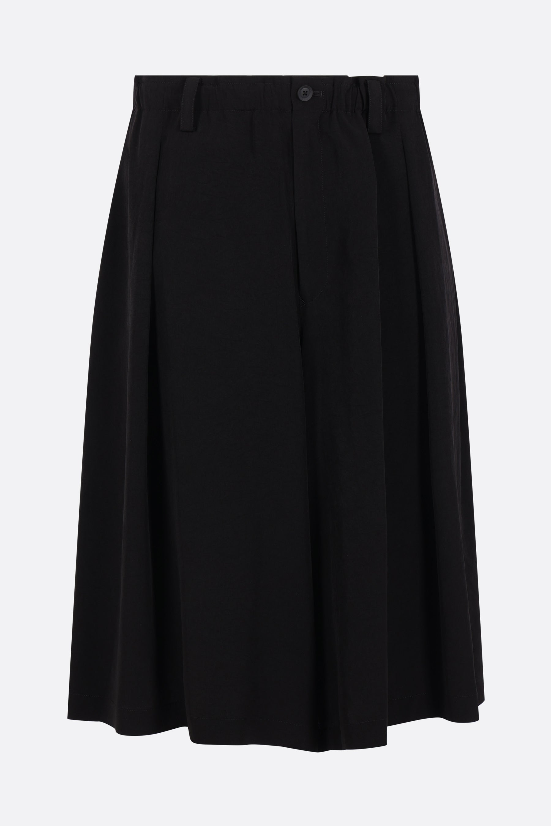 pantalone corto oversize in crepe de chine