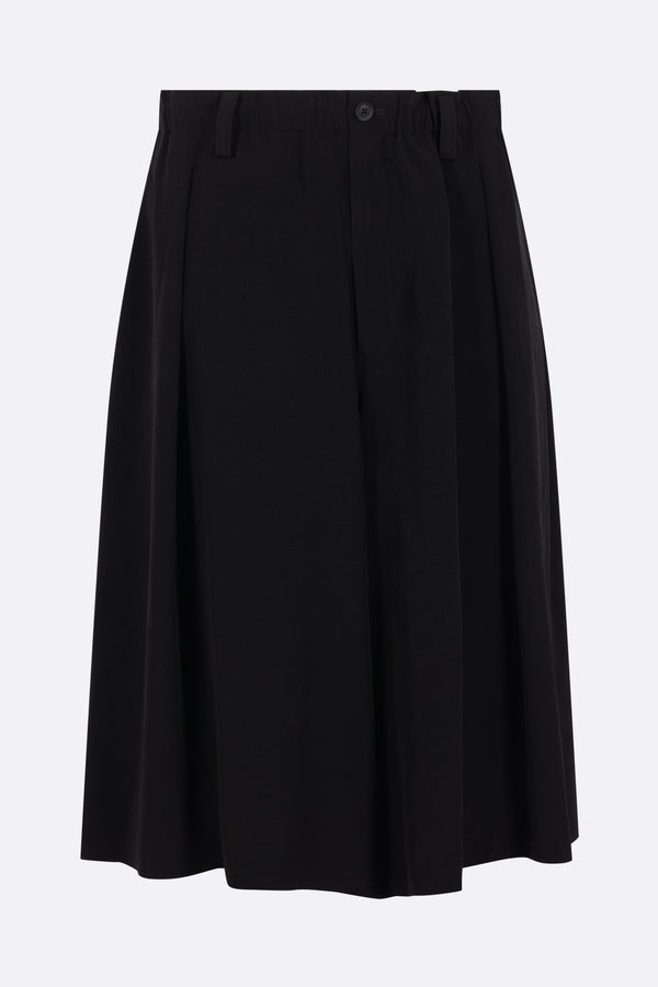 pantalone corto oversize in crepe de chine