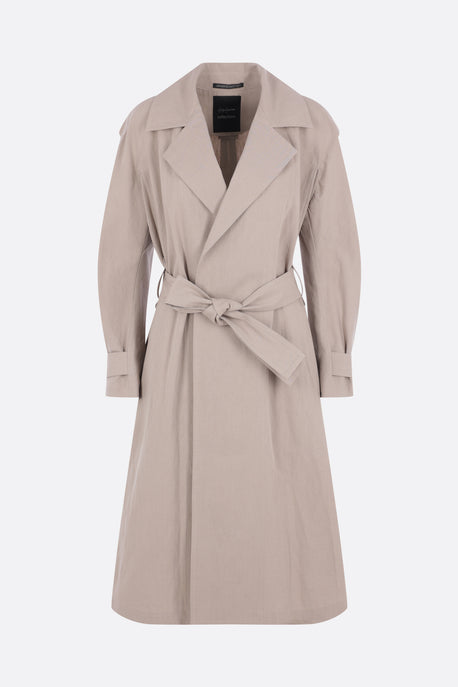 cotton and linen wrap trench coat