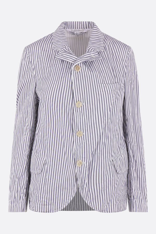 single-breasted jacket in striped cotton