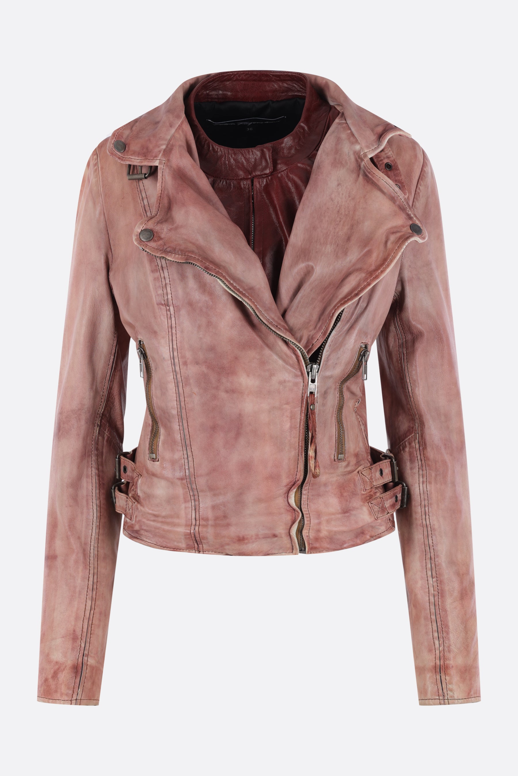 vintage leather biker jacket