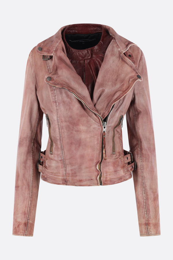 vintage leather biker jacket