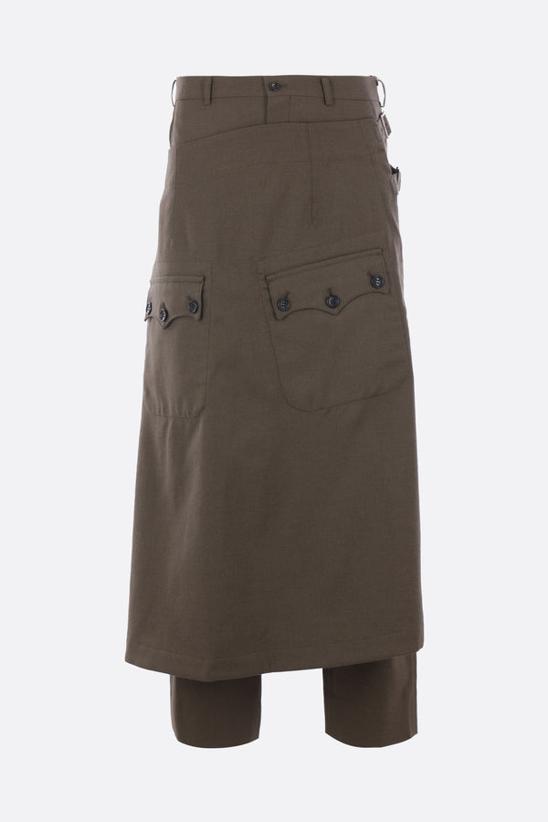 wool wrap kilt-trousers