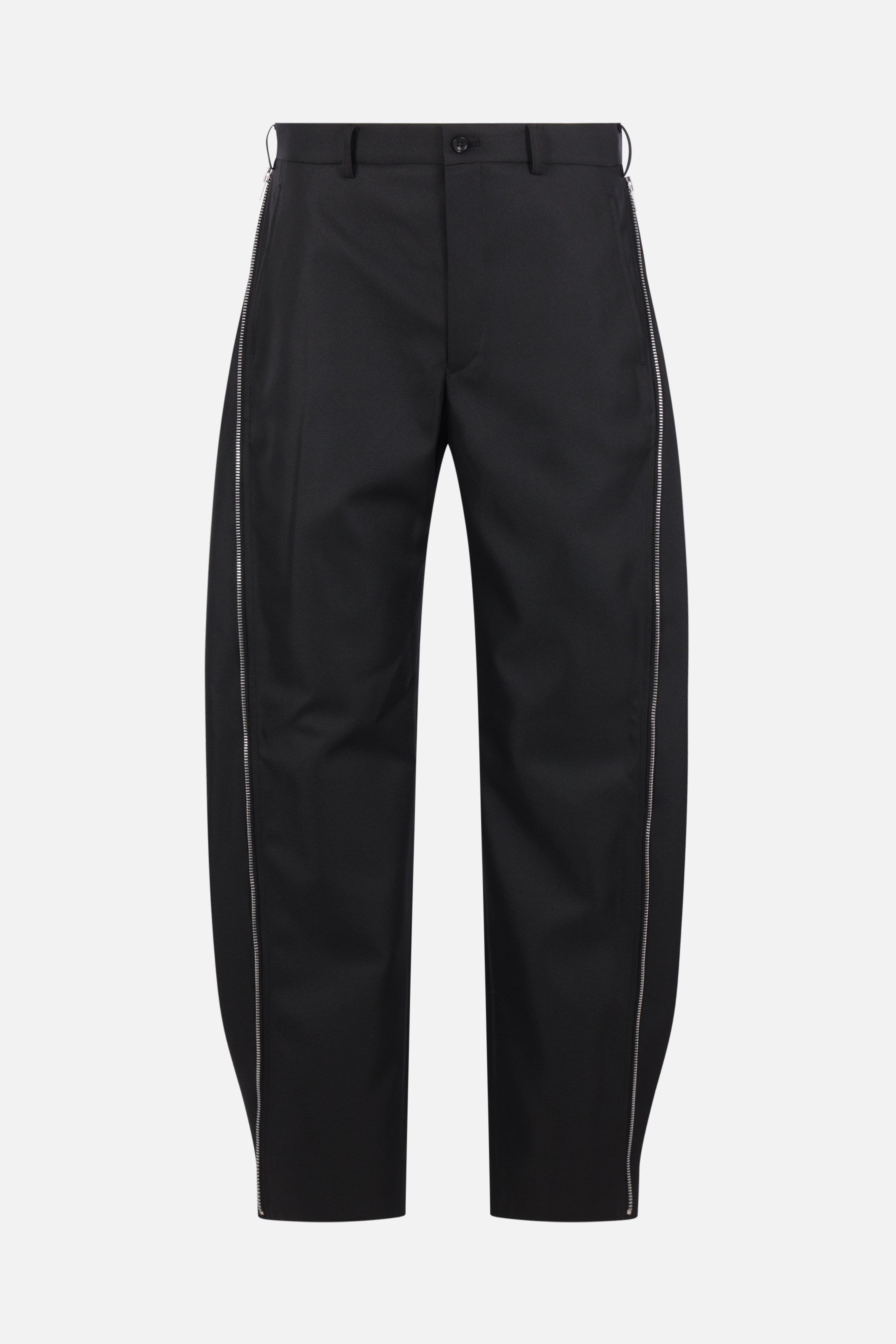 baggy trousers in drill with zippers