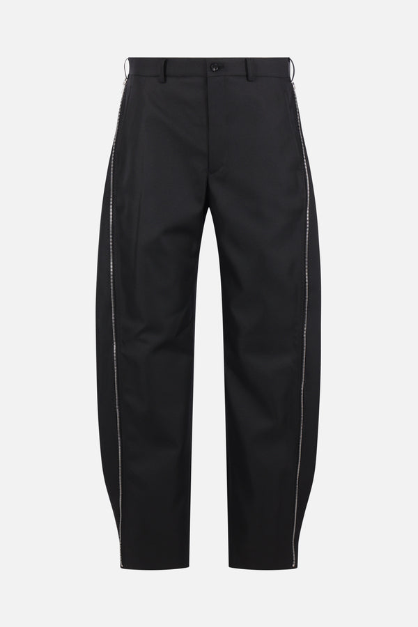 baggy trousers in drill with zippers
