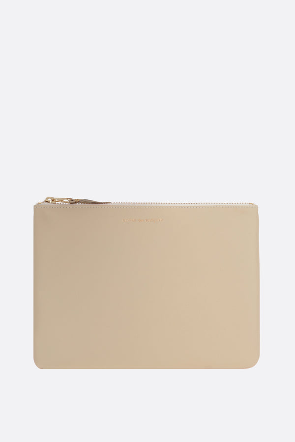 smooth leather large pouch