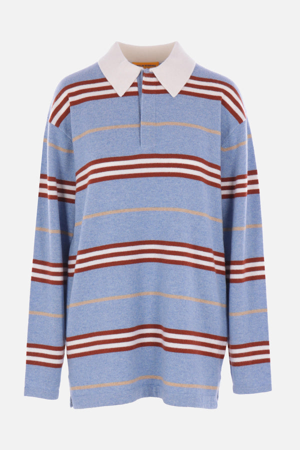 Striped Rugby polo sweater in cashmere