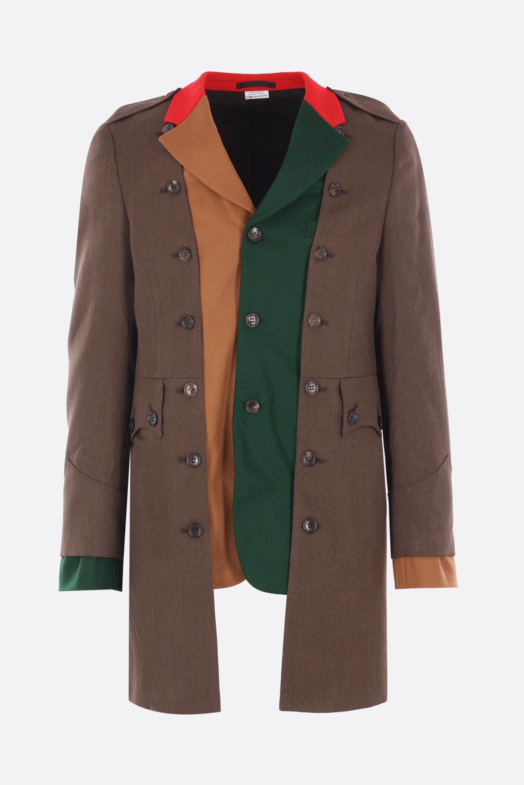 deconstructed jacket in wool with buttons