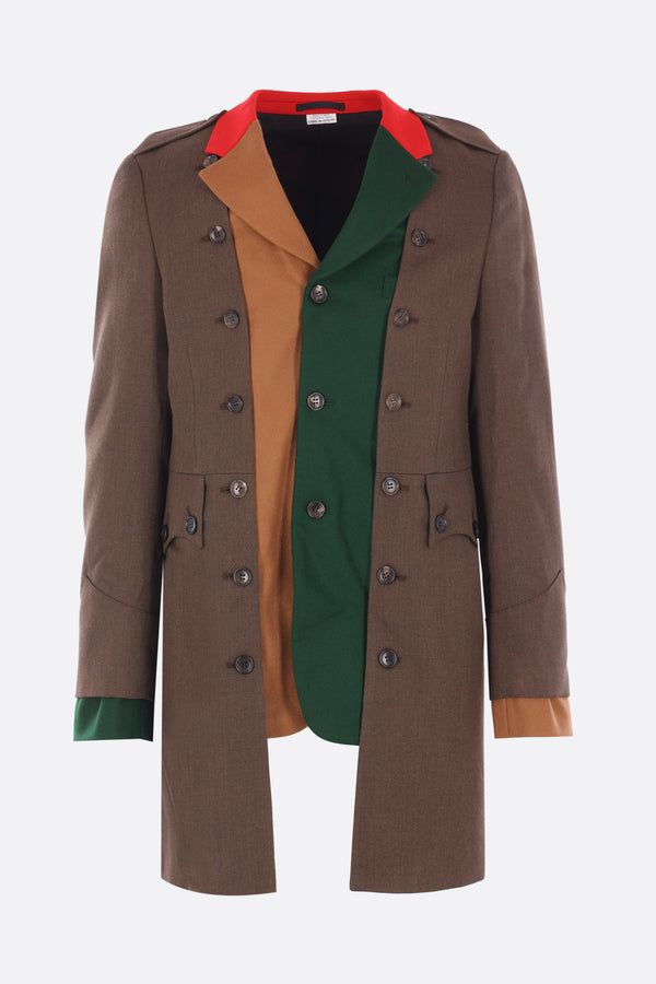 deconstructed jacket in wool with buttons