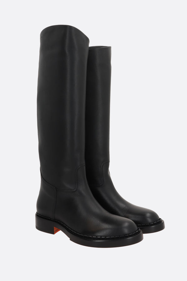 smooth leather boots