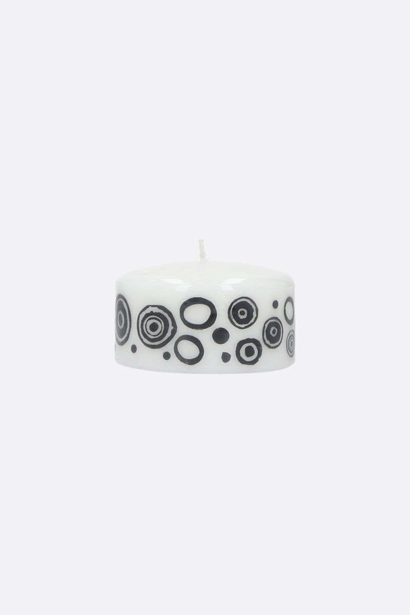 signature circles printed small candle