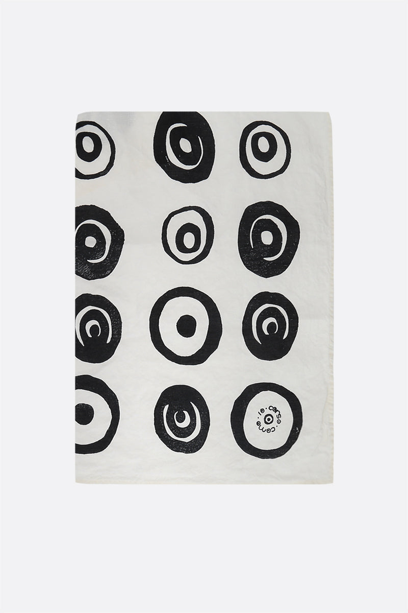 signature circles print linen tea towel
