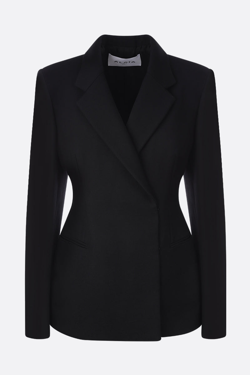 wool gabardine double-breasted jacket