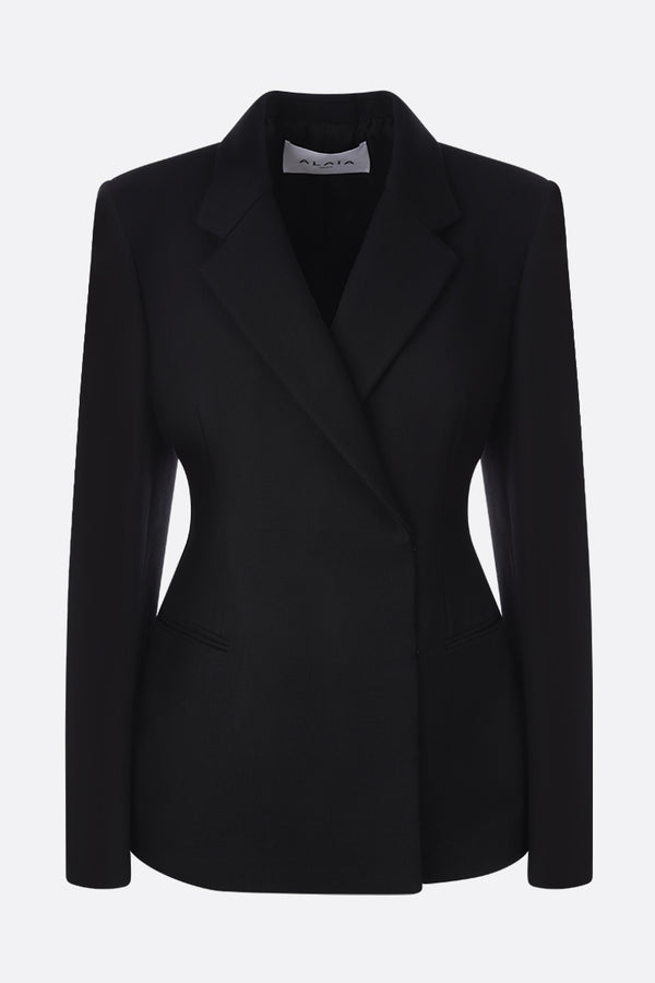 wool gabardine double-breasted jacket