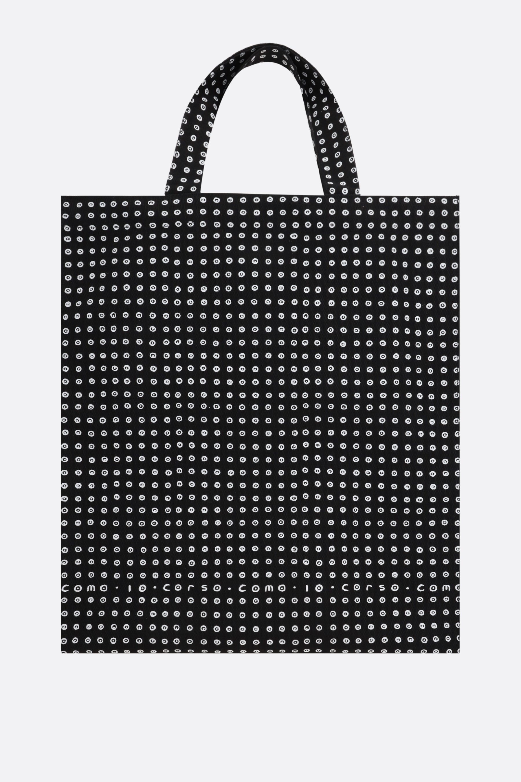 circles print canvas large shopping bag