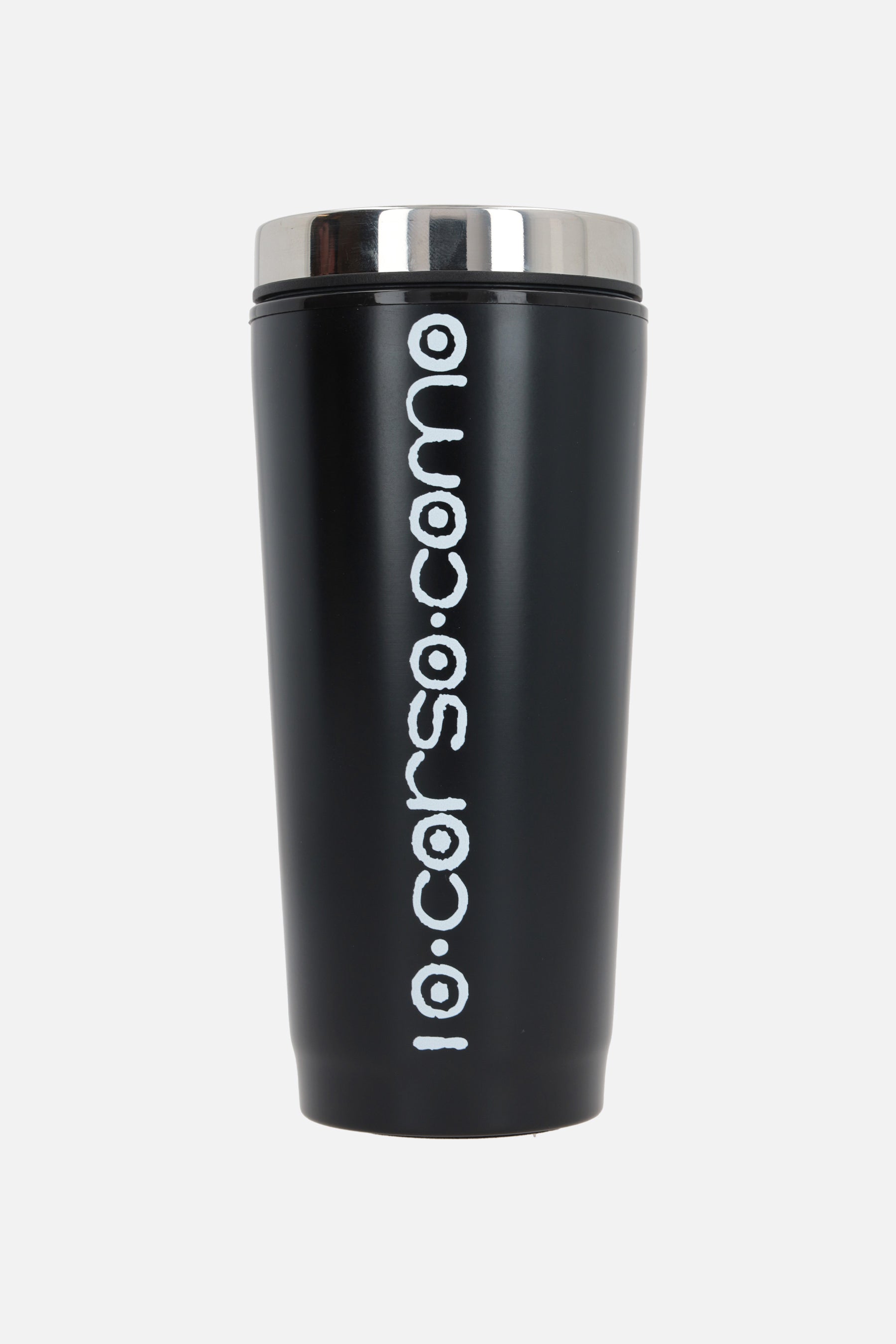 logo print stainless steel travel mug