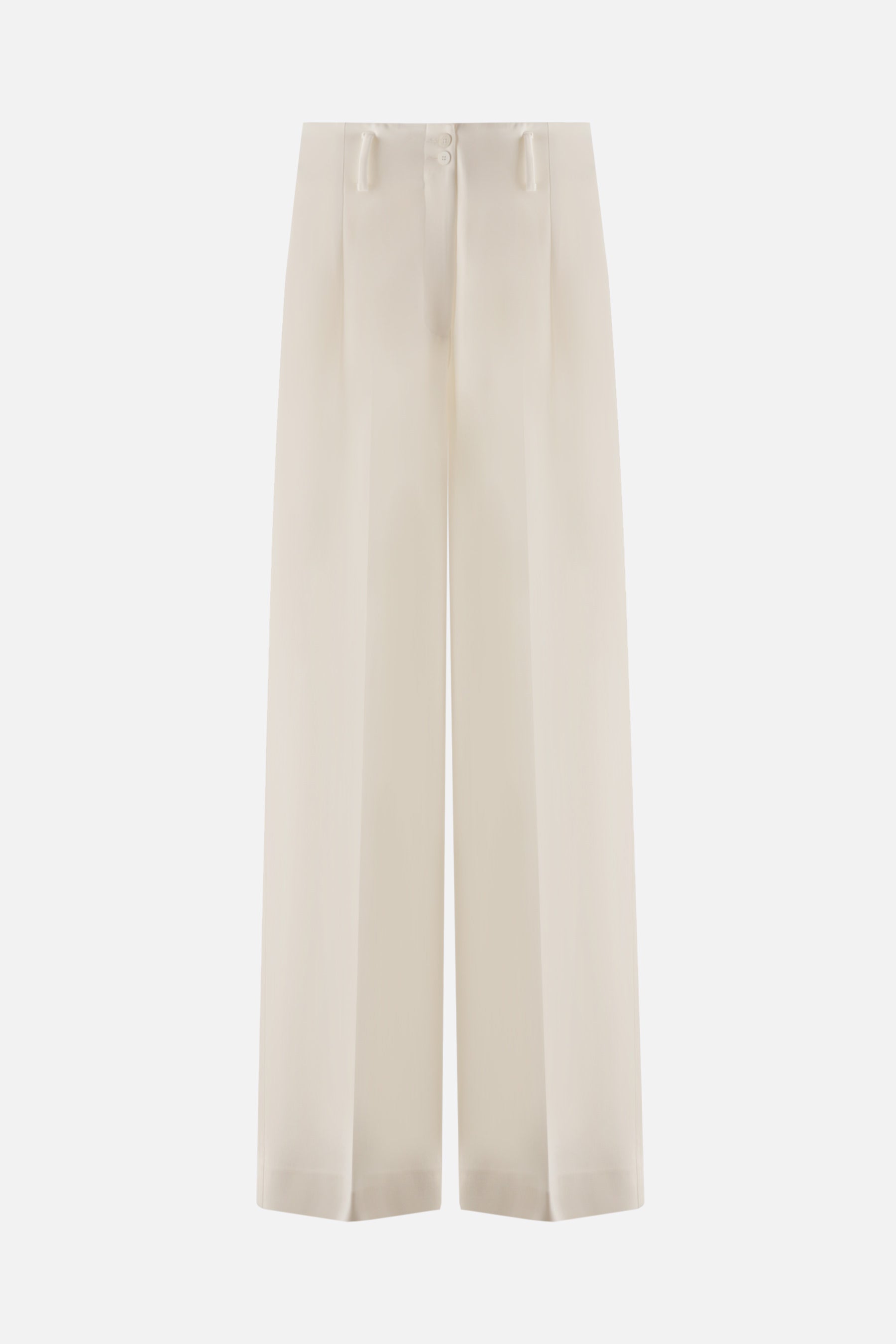 stretch wool wide-leg pants