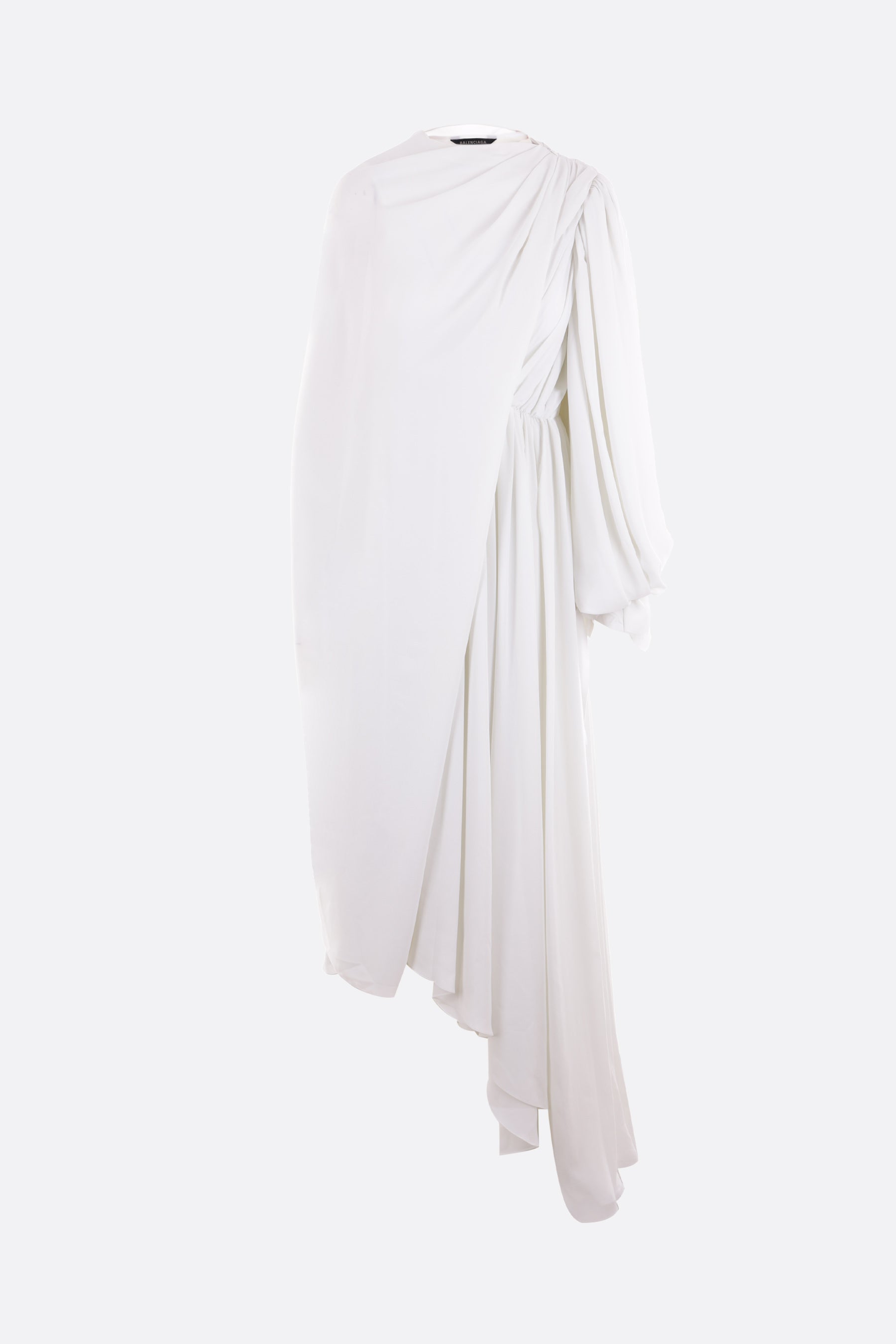 draped layered crepe de chine dress