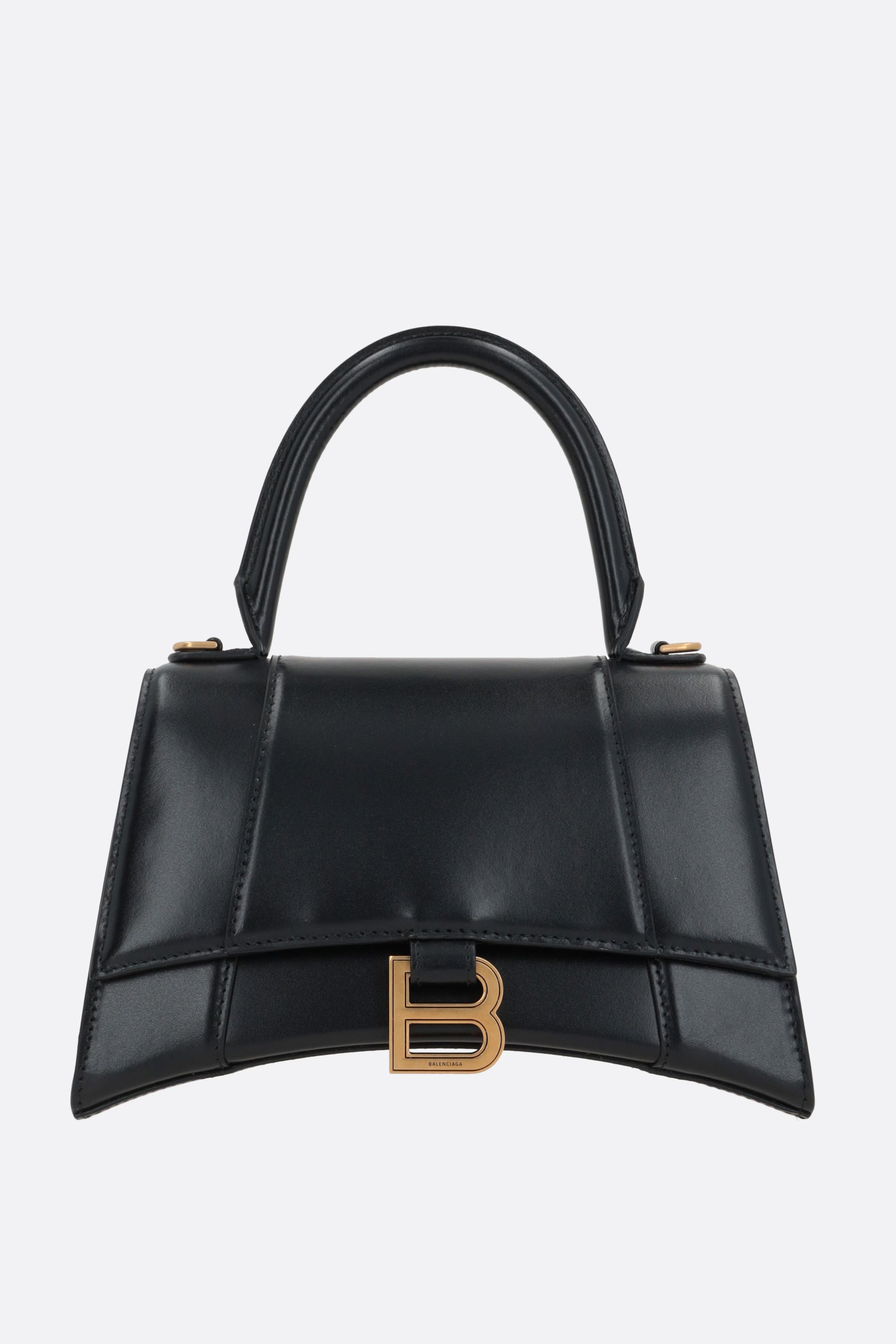 Hourglass small shiny leather handbag