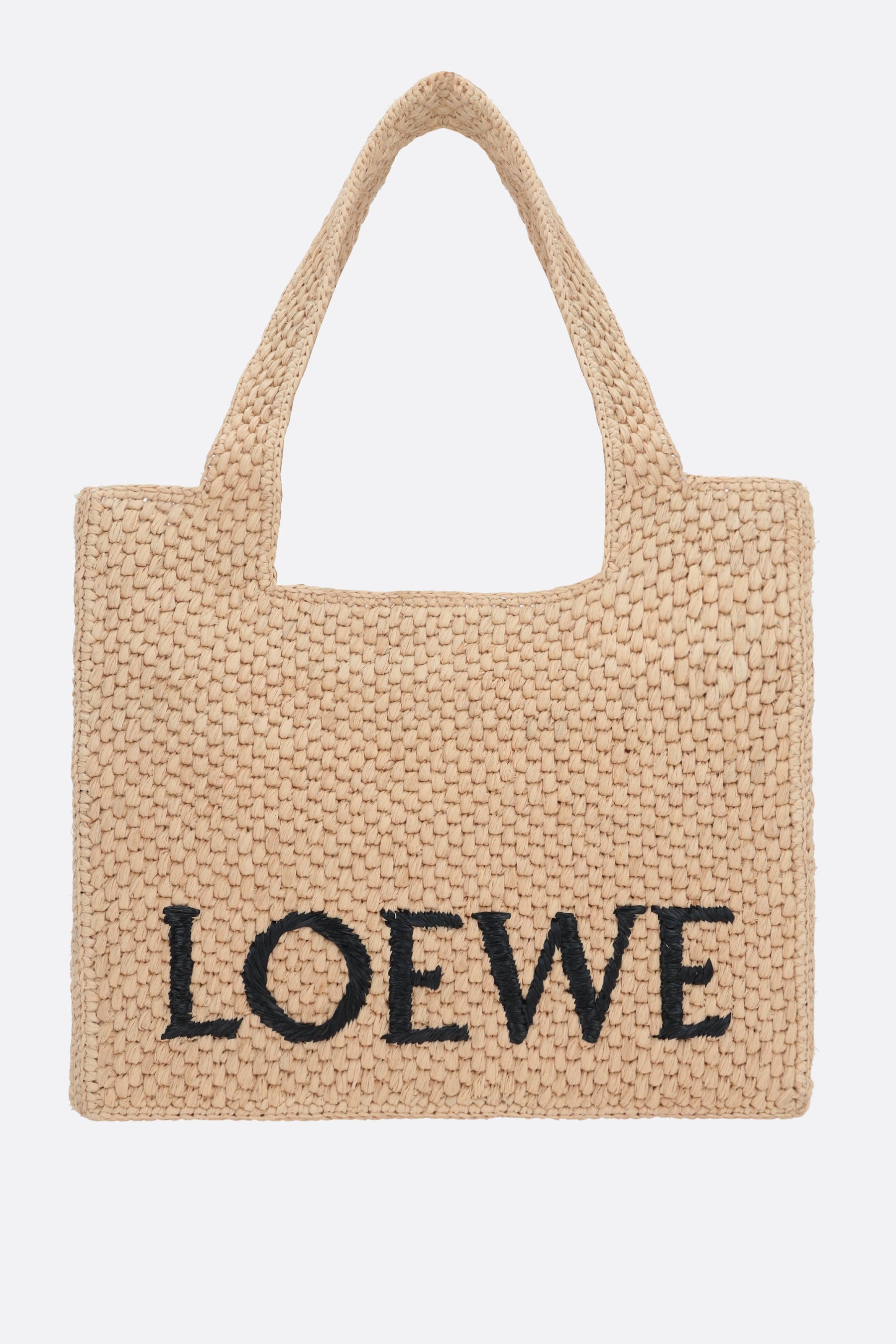 Loewe Font medium raffia tote bag