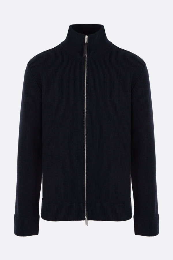 cotton and wool full-zip cardigan