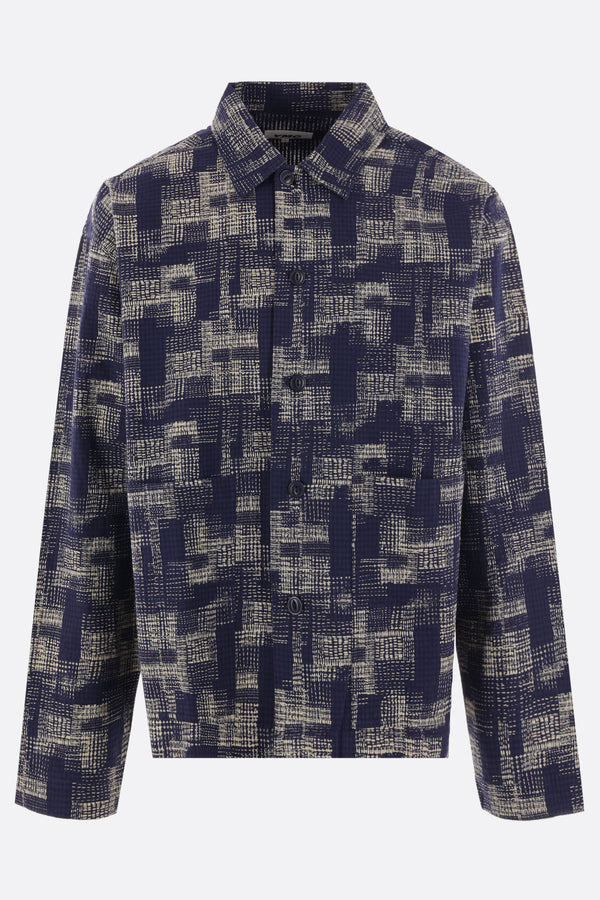 Louis Vuitton Printed Cotton Overshirt Blue. Size M0