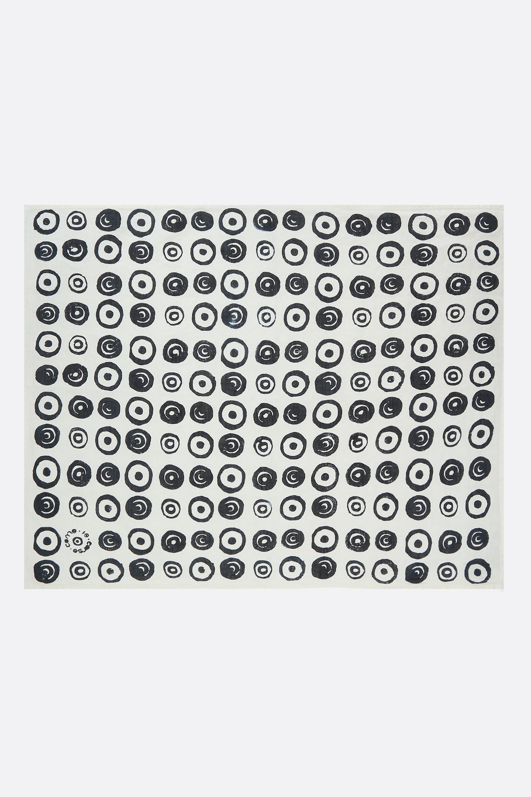 signature circles print linen tea towel