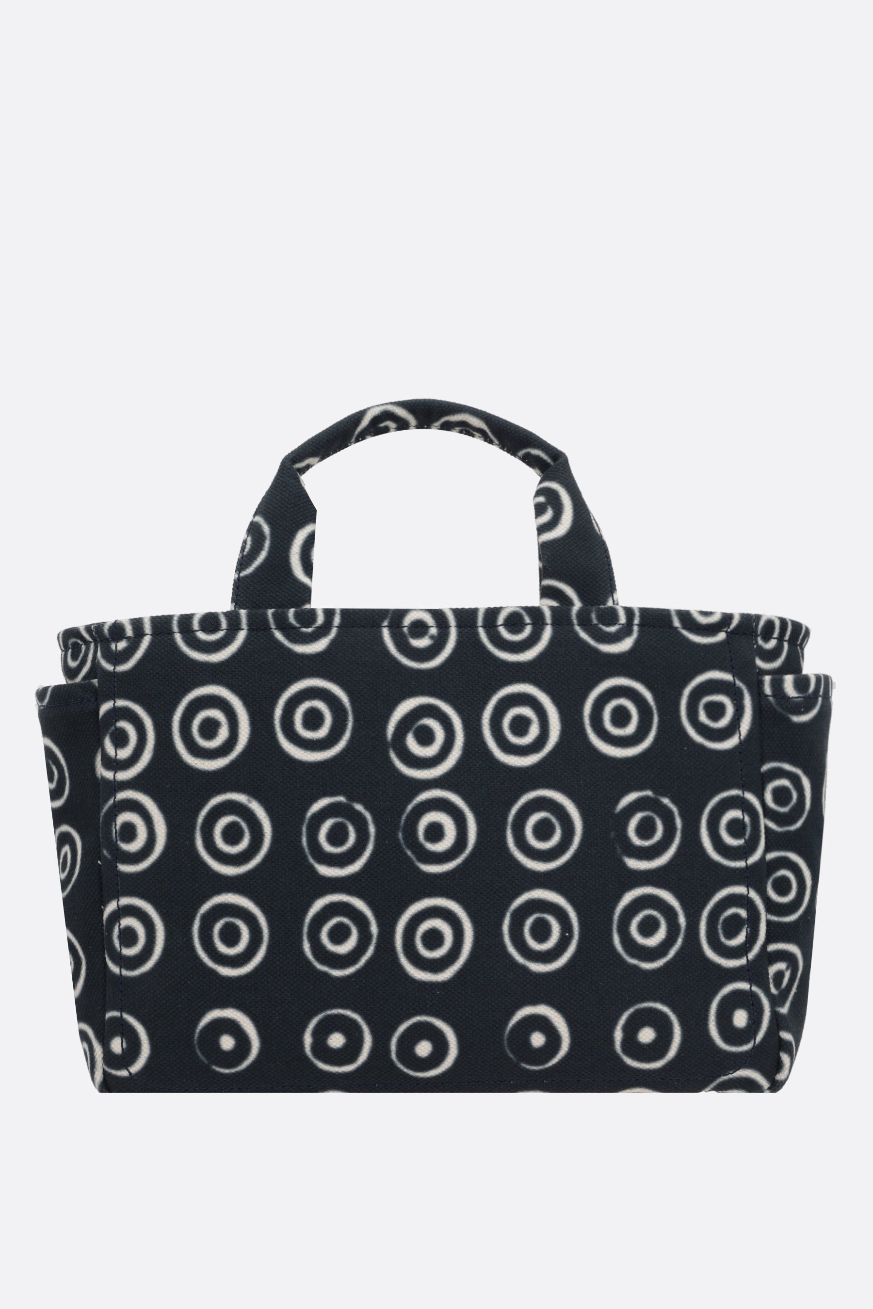 circles print canvas tote bag