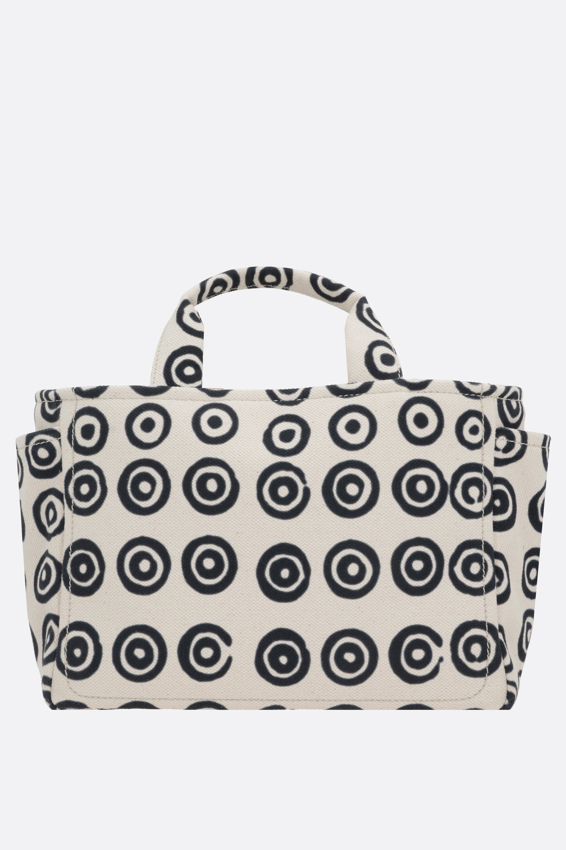 circles print canvas tote bag