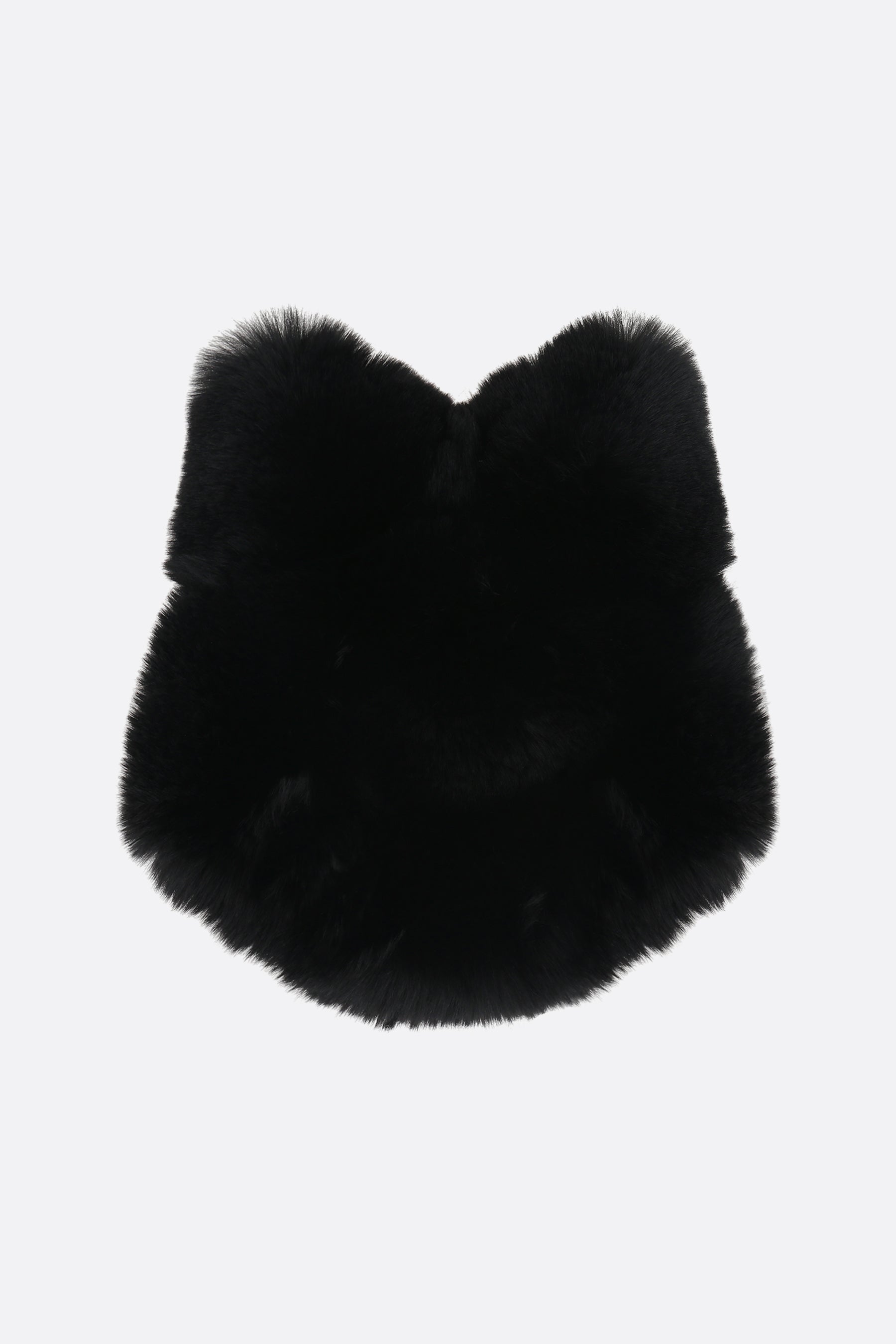 bow-detailed faux fur hat