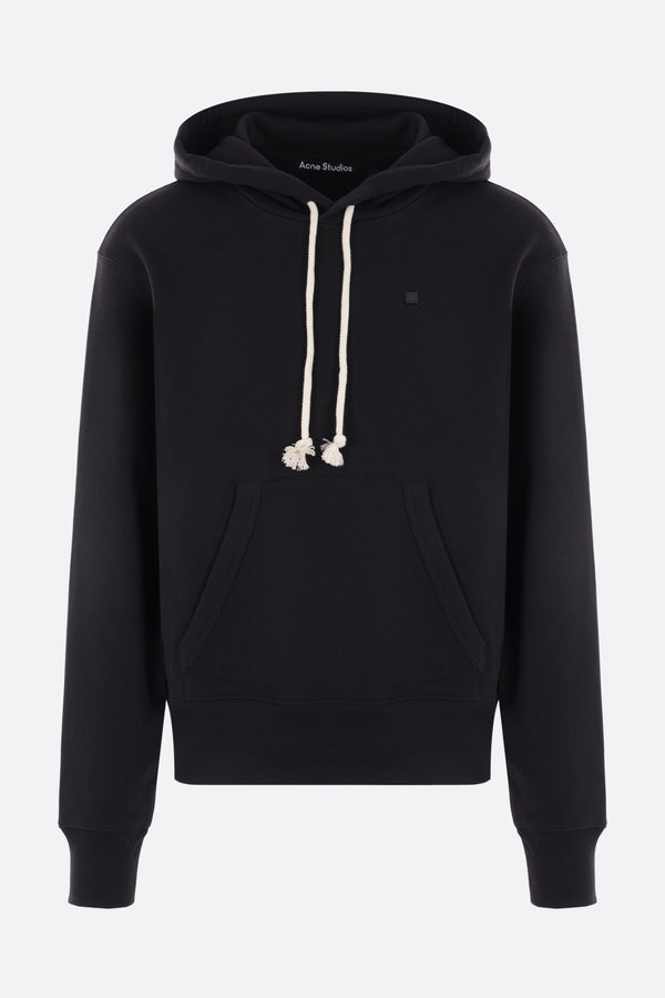Face Logo patch oversize cotton hoodie