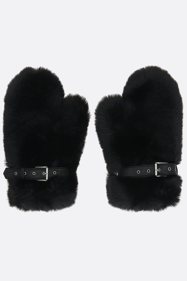 faux fur mittens