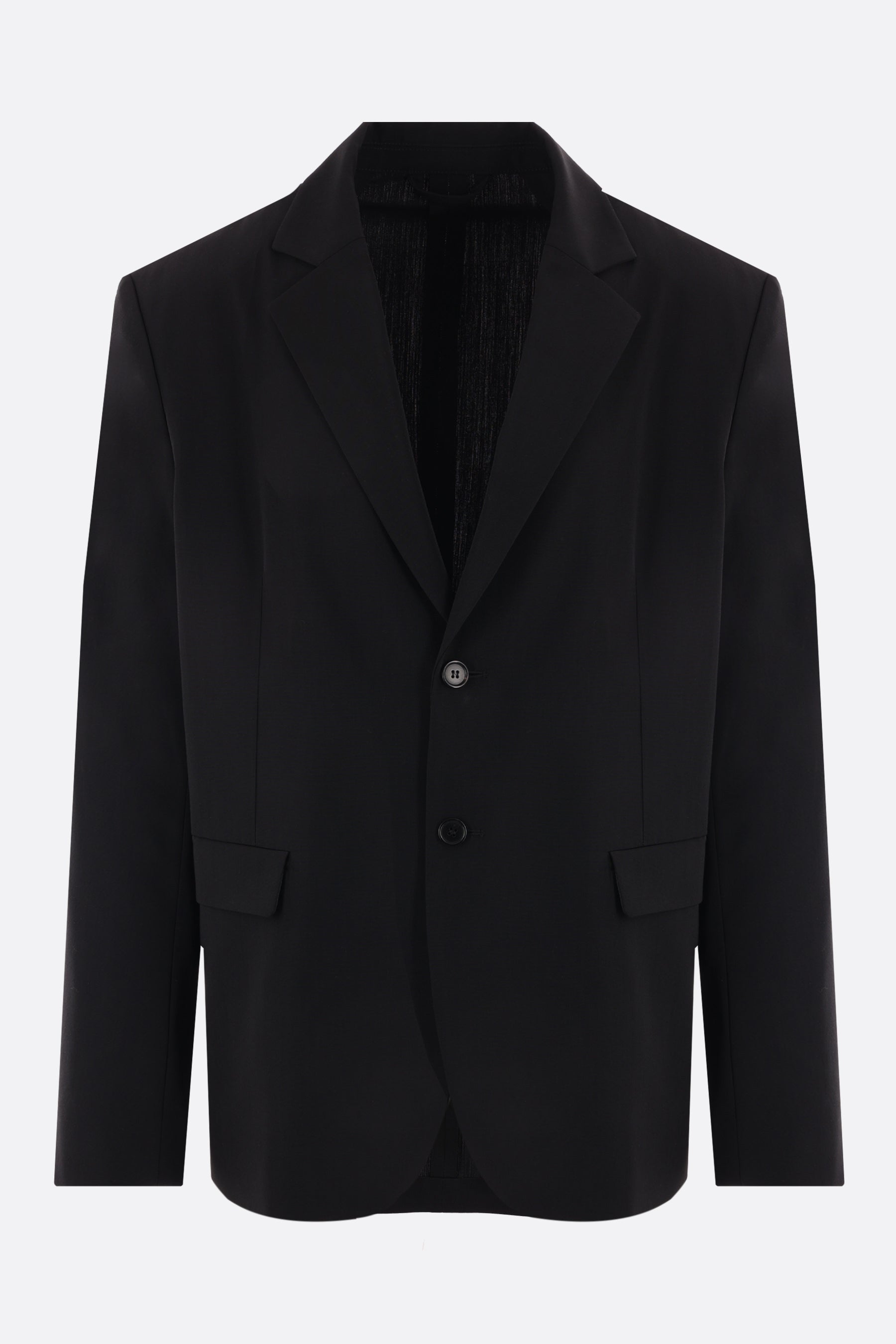 single-breasted wool blend jacket