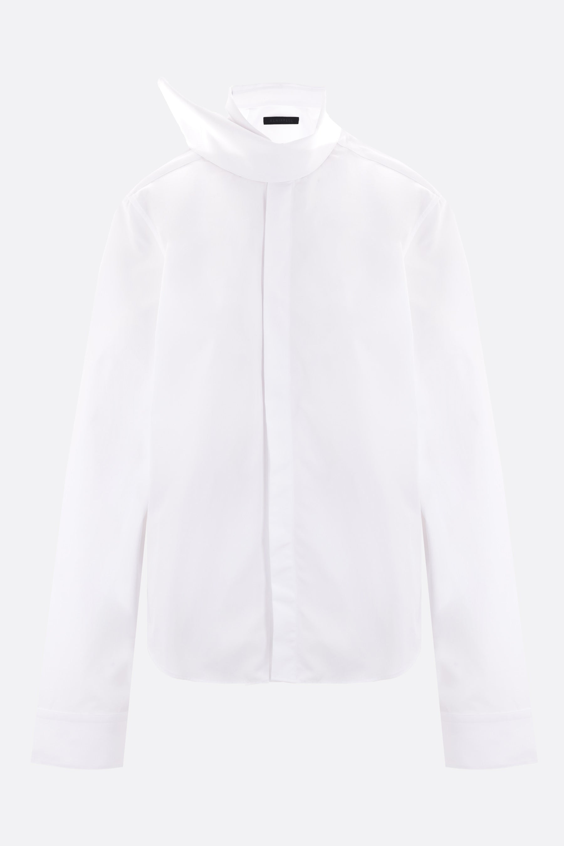 cotton poplin scarf collar shirt