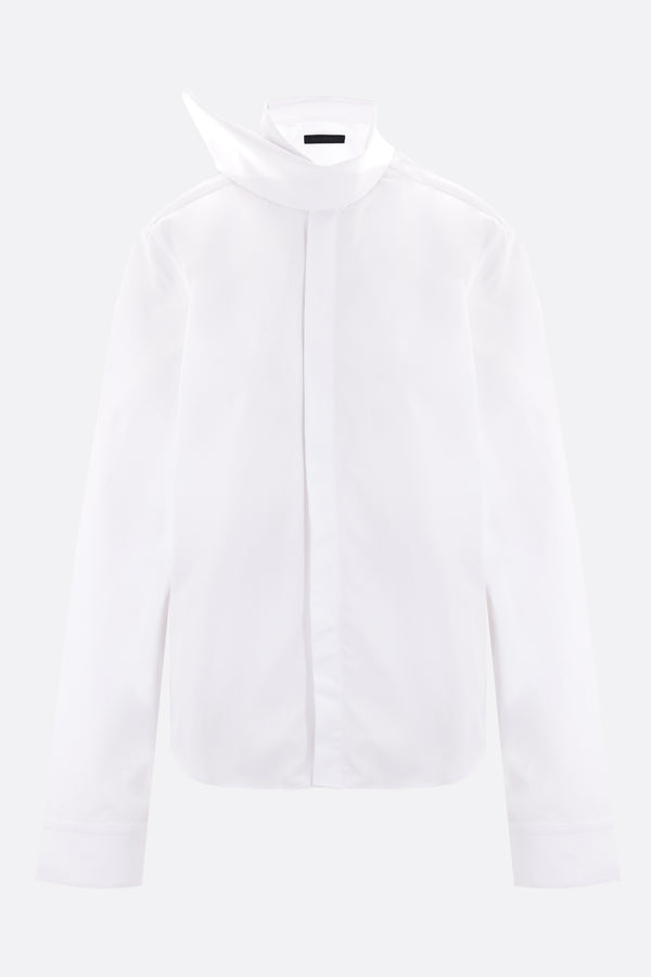 cotton poplin scarf collar shirt