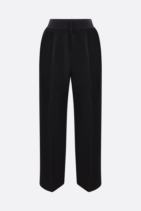 wide-leg wool trousers