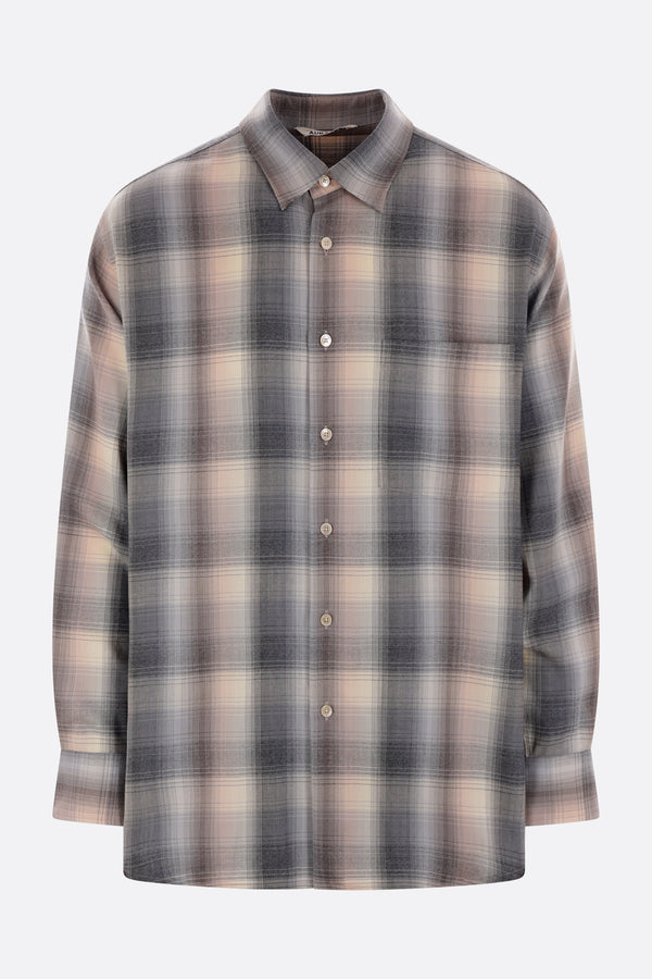 checked lightweight wool shirt