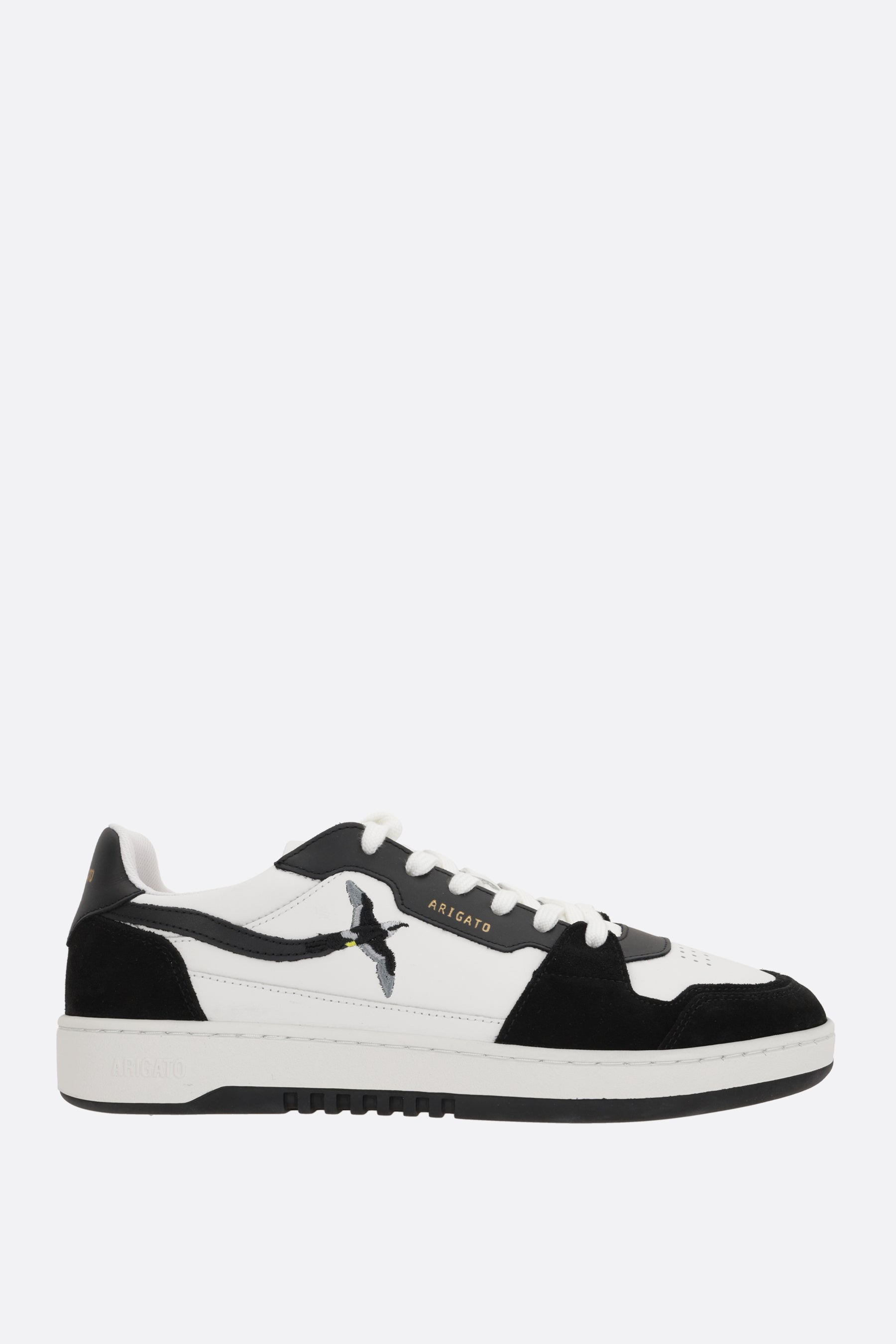 Dice Lo Bee Bird smooth leather and suede sneakers