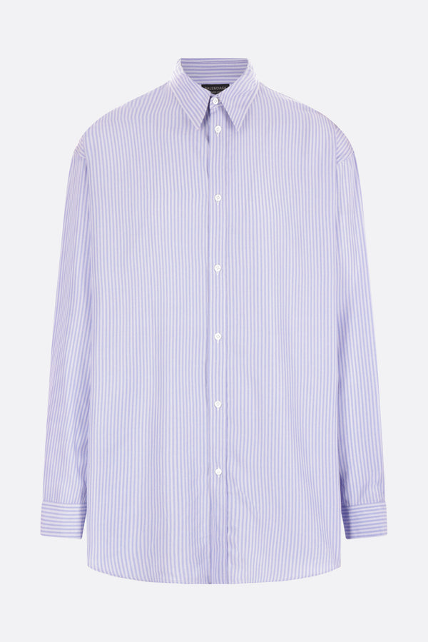 Fluid striped poplin oversize shirt