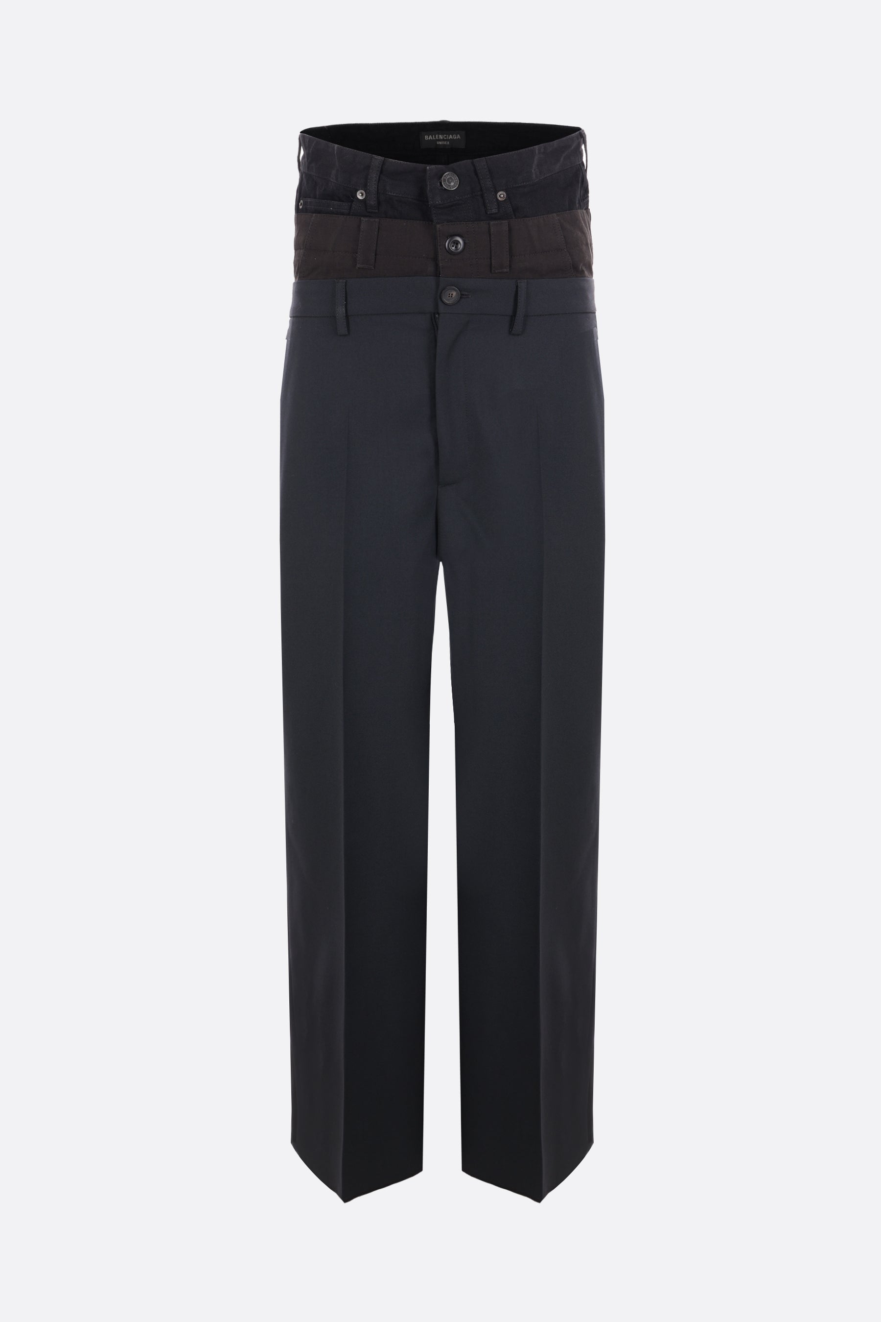 twill trousers with triple waistband