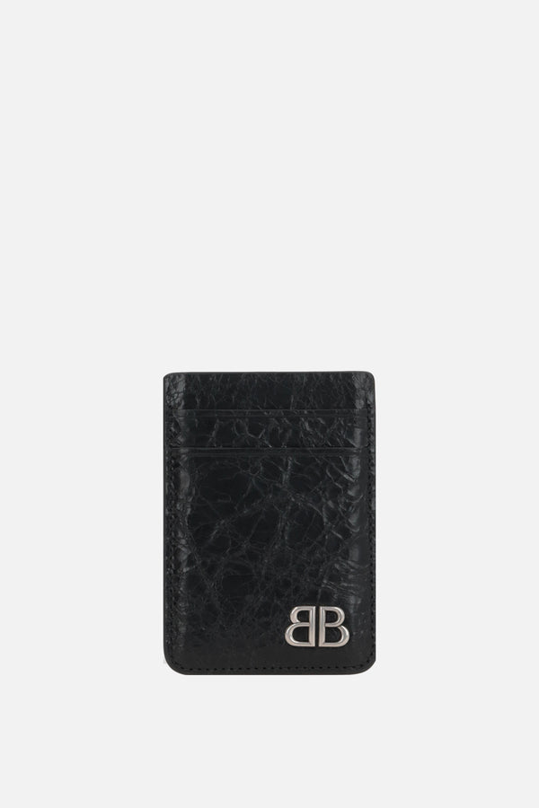 Monaco magnet card case in Arena leather