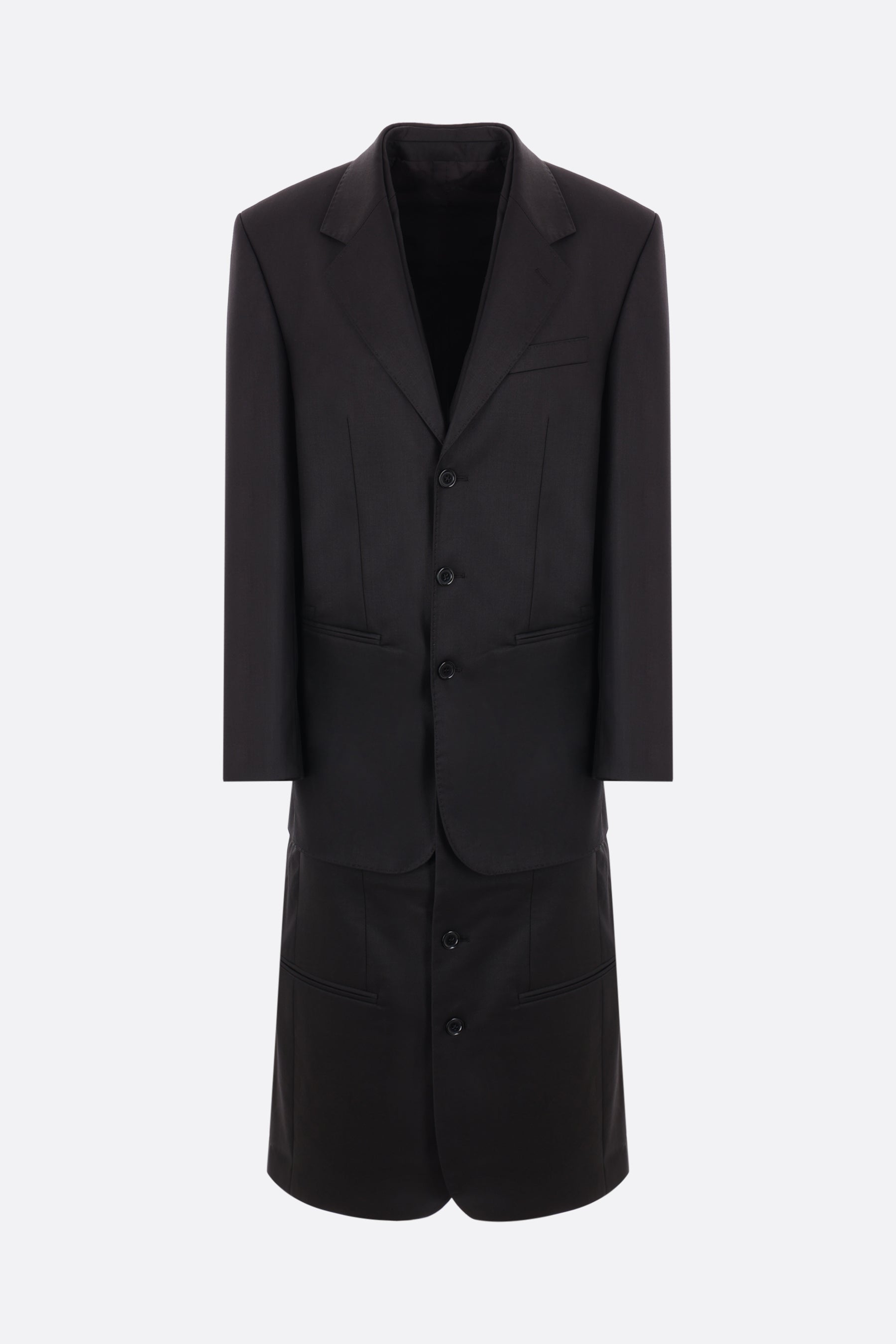 single-breasted wool coat with blazer