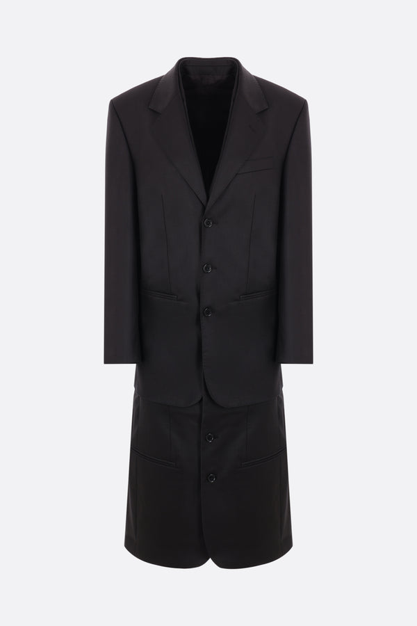 single-breasted wool coat with blazer