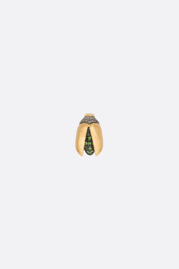 Mini Scarab Gold Fly Wing single earring