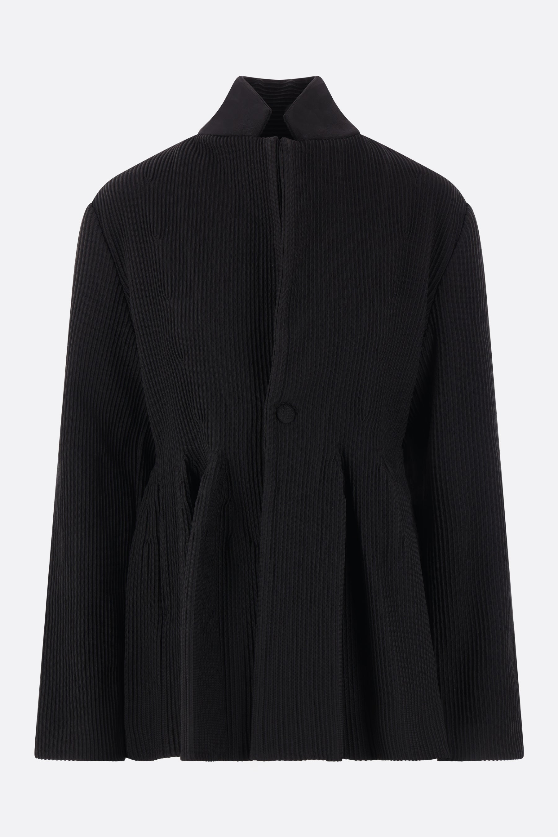 Hypha ribbed knit tailored flare jacket