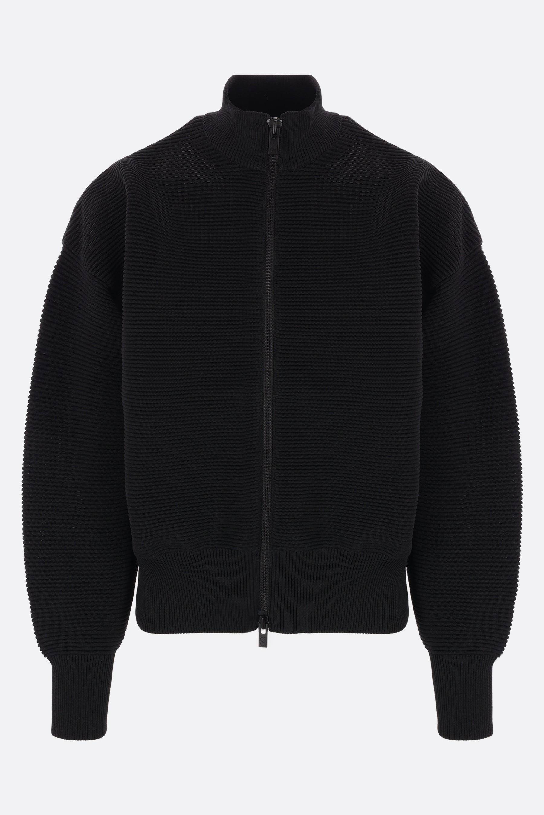 rib knit bomber jacket