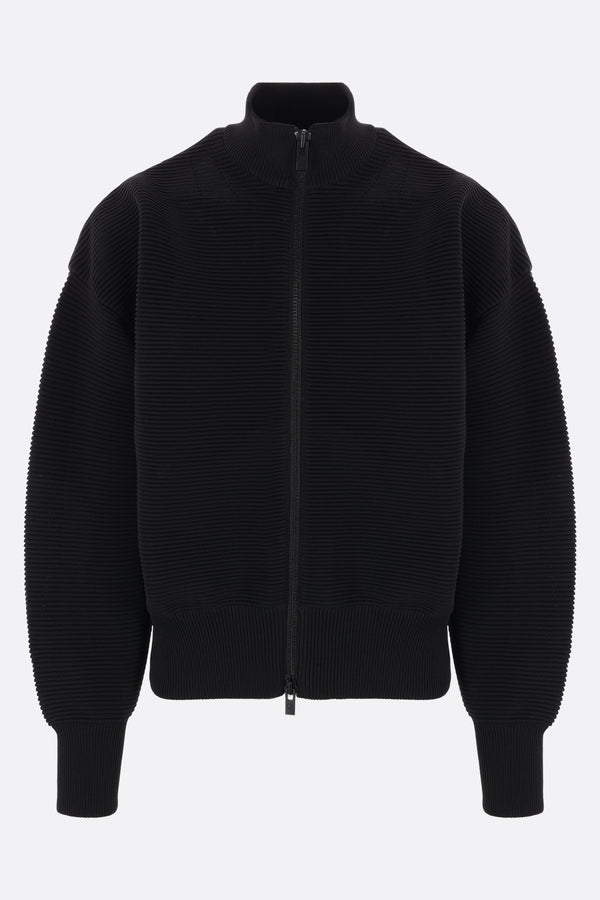 rib knit bomber jacket